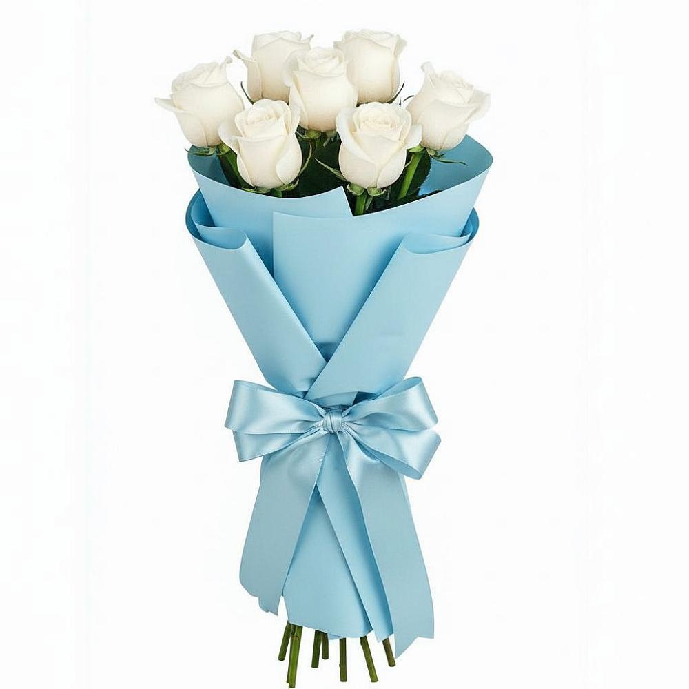 7 Белых роз Проуд в Сухиничах Букет 7 белых роз Проуд в Сухиничах
