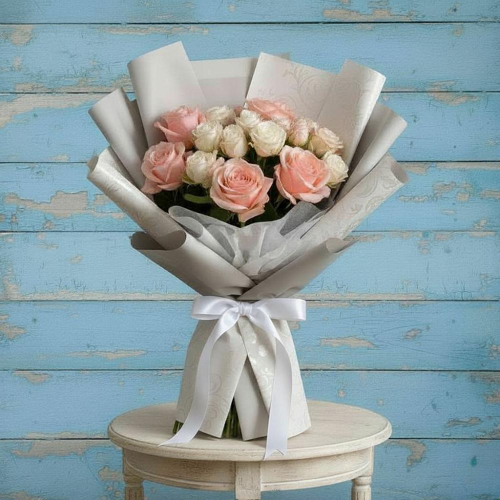 Букет Нежное облако в Сухиничах Букет цветов из: Розы в Сухиничах