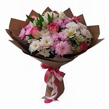 Букет цветов из:  Хризантемы, Альстромерии и Розы в Сухиничах