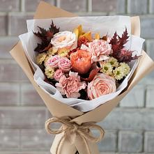 Букет осеннее настроение в Сухиничах Букет цветов из:  Гвоздики, Хризантемы и Розы в Сухиничах