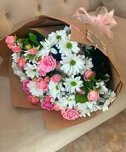 Букет Жемчужная россыпь #REPLACE_PRED# Сухиничах Букет цветов из:  Розы и Хризантемы #REPLACE_PRED# Сухиничах