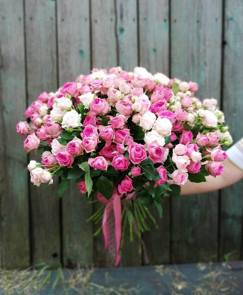 Розовые кустовые розы Натали и Лав Лидия в Сухиничах Букет Розовые кустовые розы Натали и Лав Лидия в Сухиничах